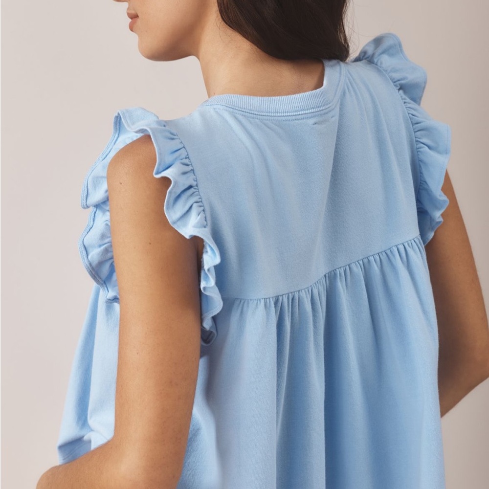 NWT Maeve Blue Ruffled Sleeveless Top - Picture 8 of 8